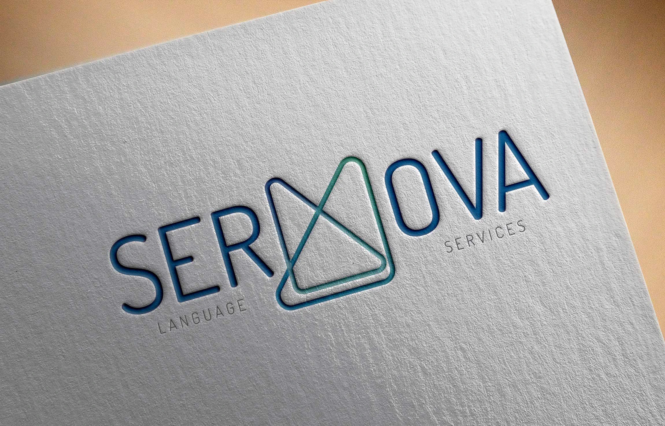 SERMOVA logo embossed on textured white paper